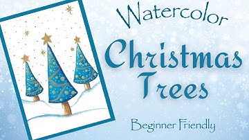 Easy to Paint Christmas Trees in Watercolor for Beginners | Step-by-step watercolor tutorial