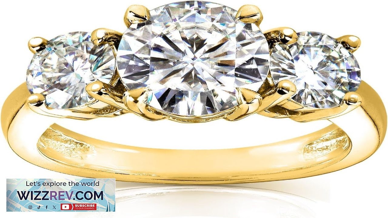 Kobelli Round cut Moissanite Three Stone Engagement Ring 2 1 2 CTW 14k White or