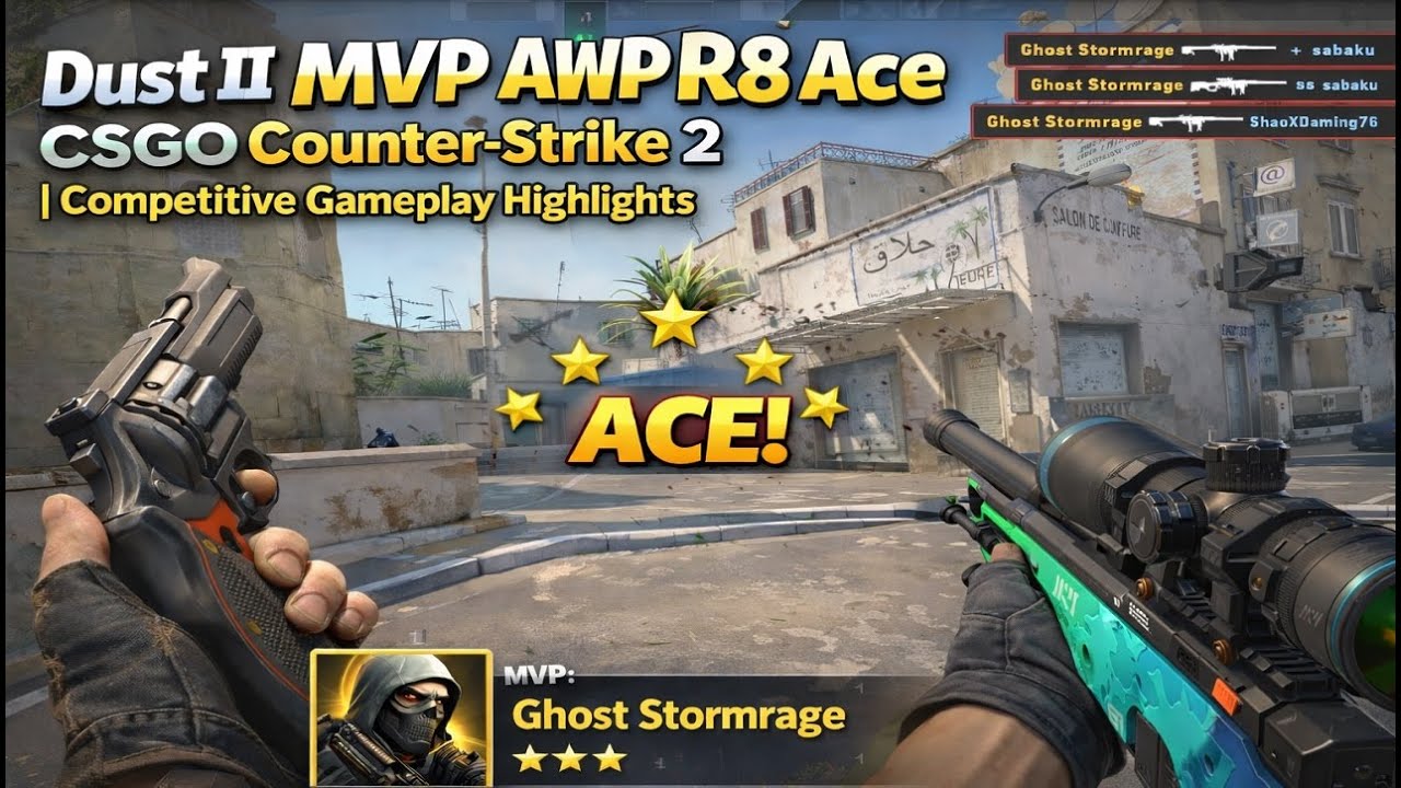 Dust II MVP AWP R8 Ace | CSGO Counter-Strike 2 | Competitive Gameplay ...