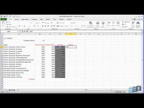 Kako množimo brojeve u Excelu (Excel 2010)