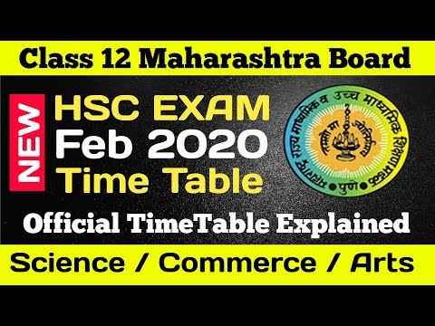 HSC FEB 2020 Exam Time Table | Class 12 Maharashtra Board | Dinesh Sir