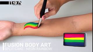 Fusion Body Art Split Cake Swatch | Neon Rainbow