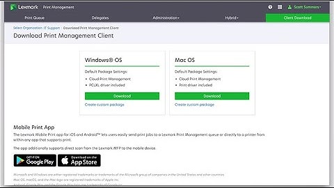 Lexmark Cloud Services—Downloading the print driver and creating a customized LPM Client