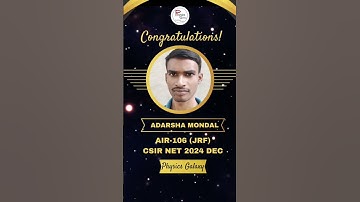 CSIR NET 2024 DEC Result|AIR 106 (JRF)|Adarsha Mondal|Congratulations 🎉