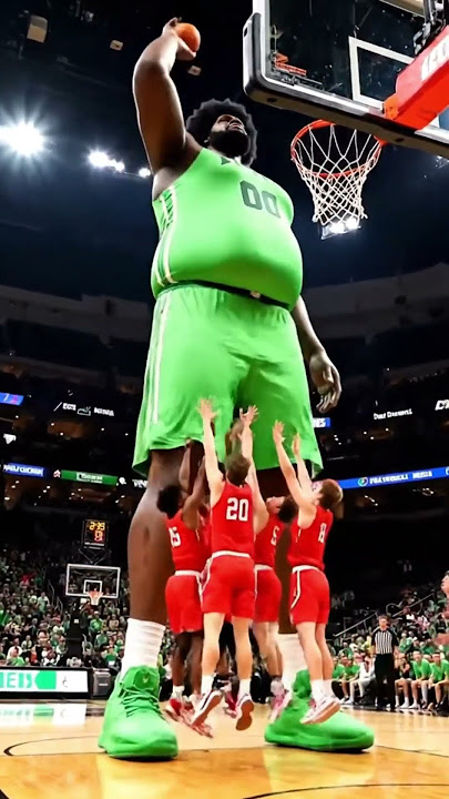 The Unbelievable Advantage Of Being 16 Feet Tall In Basketball 64 #Basketball #dunk #TallestMan