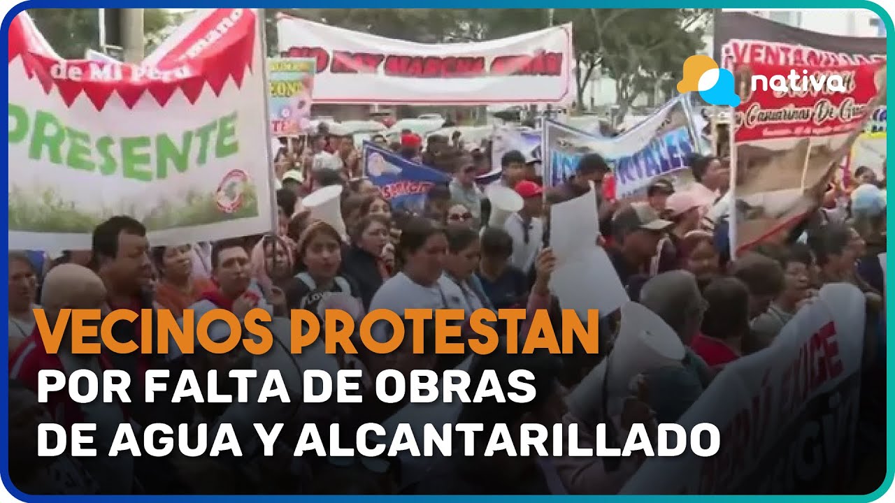 🔴 Vecinos protestan por falta de obras de agua y alcantarillado - YouTube