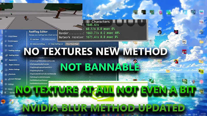 BEST FASTFLAGS FOR FPS BOOST + NO TEXTURES NVIDIA INSPECTOR SETTINGS OPTIMIZATIONS | Roblox UPDATED