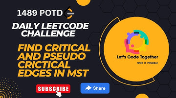 Find Critical and Pseudo-Critical Edges in MST | Kruskals Algo | |Leetcode 1489 | Hard