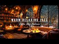 Warm relaxing jazz music with cozy coffee shop for working studying sleeping