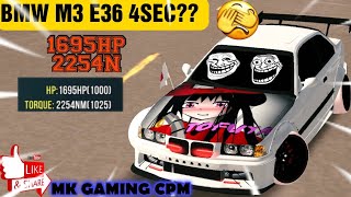 BMW M3 E36 4SEC?😱|| 1695HP 2254NM || MK GAMING CPM ||CAR PARKING MULTIPLAYER screenshot 4