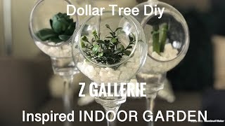 Dollar Tree Diy || Z GALLERIE Inspired INDOOR GARDEN 🌱🎋😀