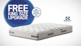 Buy a selected queen size bed and get a king size upgrade FREE.