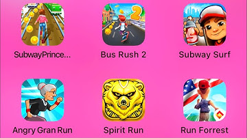 iPad Game -Subway Princess Runner, Bus Rush2, Subway Surfers, Angry Gran Run, Spirit Run, Run Forest