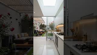 Inspirasi dapur semi terbuka dan kolam ikan #shorts #dapur #kitchen #outdoorkitchen