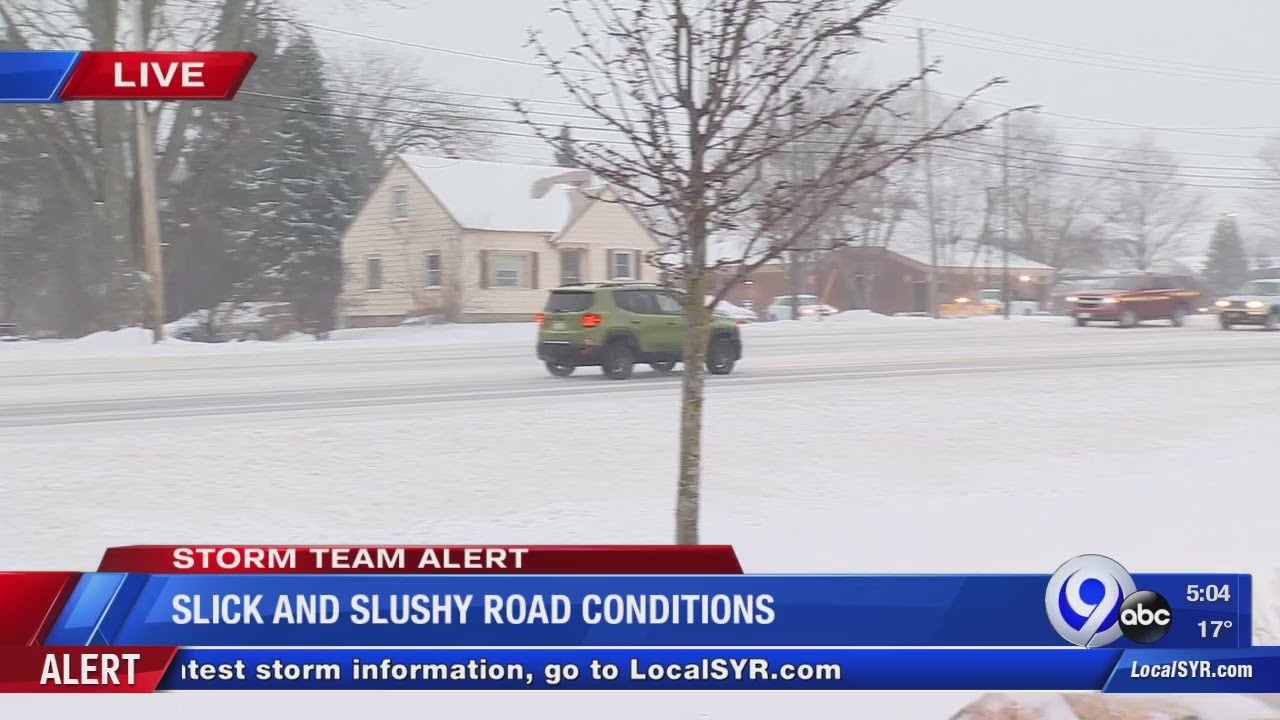 Slick conditions on the road - YouTube