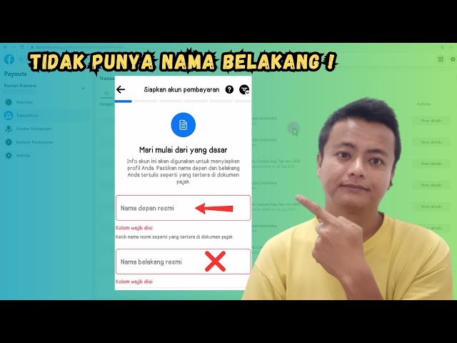 Cara Mengisi Informasi Pembayaran Facebook Hanya Satu Kata Nama Depan class=