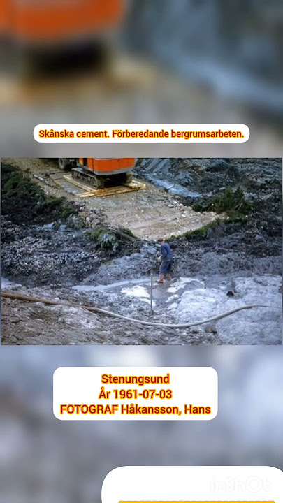 Skånska cement. Förberedande bergrumsarbeten. Stenungsund År 1961-07-03FOTOGRAF Håkansson, Hans