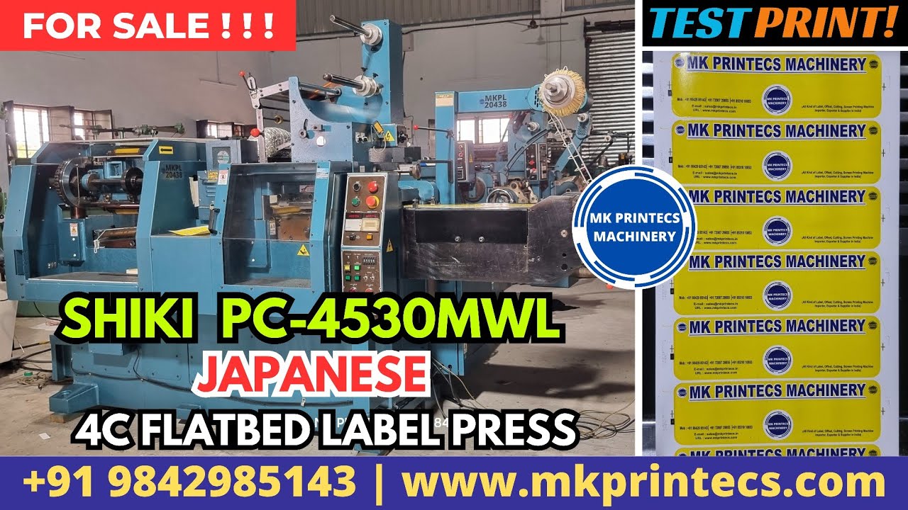 Shiki Label Machine MKPL-20438 | SHIKI PC 45 30 MWL π―π΅ 4COLOUR FLATBED LABEL PRINTING ...