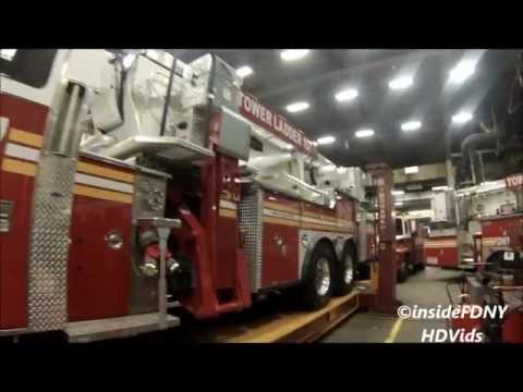 FDNY HD - Tour of the Repair Shops + New 2013 Tower Ladder Closeup