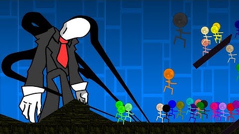 ESCAPE FROM SLENDERMAN! Algodoo Stickman Run - Survival Race in Algodoo - Marble race
