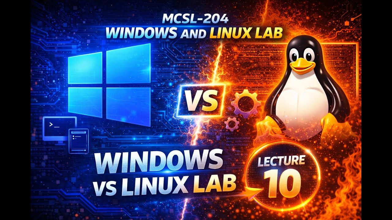 Lecture 10th of MCSL-204 Windows and Linux Lab - YouTube