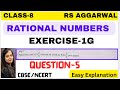 CLASS 8 MATHS- RATIONAL NUMBERS - Chapter 1 - Exercise 1G - Question 5 - RS AGGARWAL -CBSE/NCERT