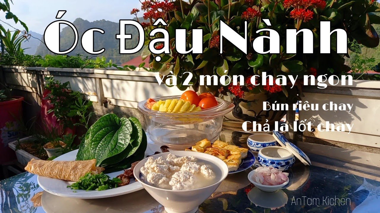 Hướng dẫn Cách nấu bún riêu chay – Chế biến óc đậu để làm bún riêu và chả lá lốt chay|tạo màu bún riêu không dùng dầu điều/chất tạo màu