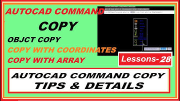 Autocad Copy Command. Copy With Coordinates. Copy With Array