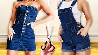 DIY de Costura: Como Transformar Calça Jeans Velha em Roupas da Moda Recicling #2