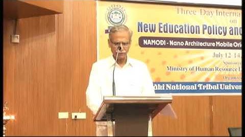 AMU VC Lt. Gen. Zameeruddin Shah addressing at International Seminar on NEP at Amarkantak