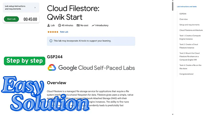 Cloud Filestore: Qwik Start | #GSP244 | #qwiklabs | #arcade | #solution