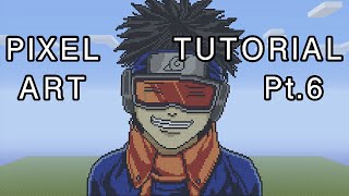 Minecraft Pixel Art Tutorial - Small Obito Uchiha Part 6