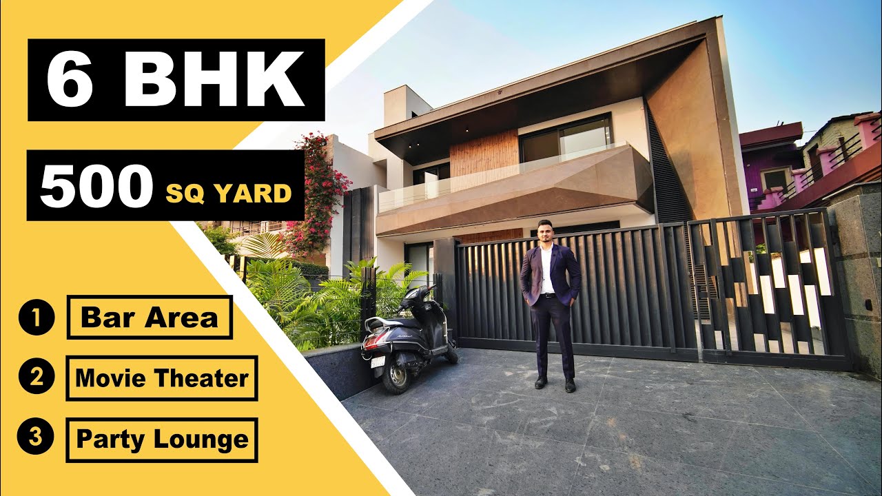500 Sq Yard 6 BHK Luxury House With Modern Architectural Design And Expensive Interior Design