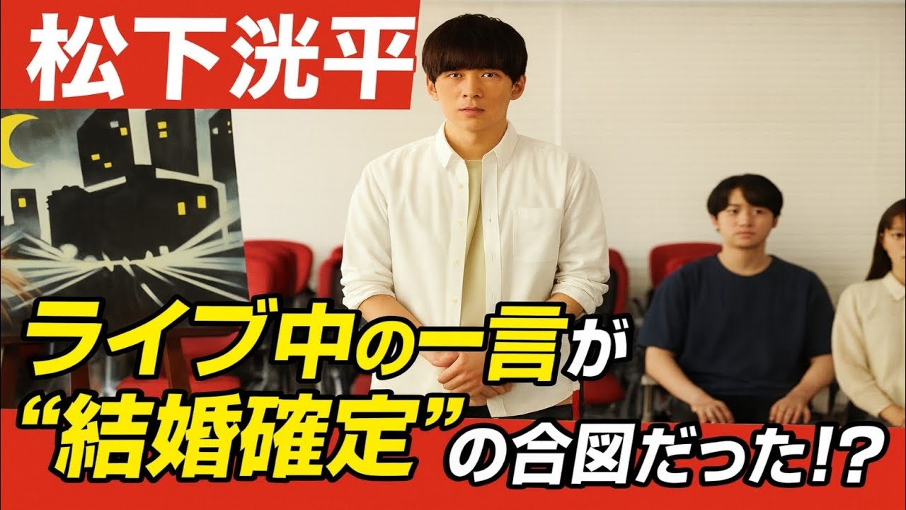 「松下洸平、ライブ中の一言が“結婚確定”の合図だった！？💍🔥」