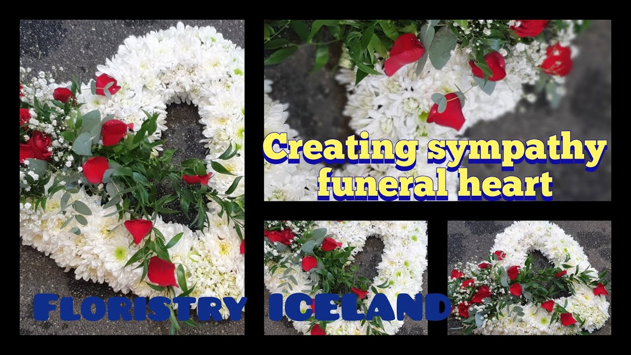 How to make funeral sympathy heart in oasis base with white