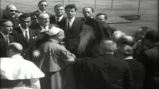 Pope Paul visits Turkey and meets with Eastern Orthodox Patriach Athenagoras. HD Stock Footage