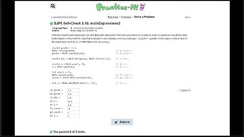 Java Practice It || 3.15 mathExpressions2 || math.