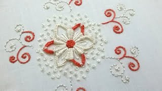 Hand Embroidery, Lazy Daisy Flower in a new way with simple stitches