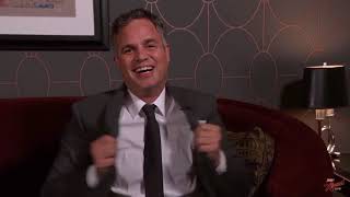 Mark Ruffalo with Matt Damon, Chris Hemsworth and director Taika Waititi