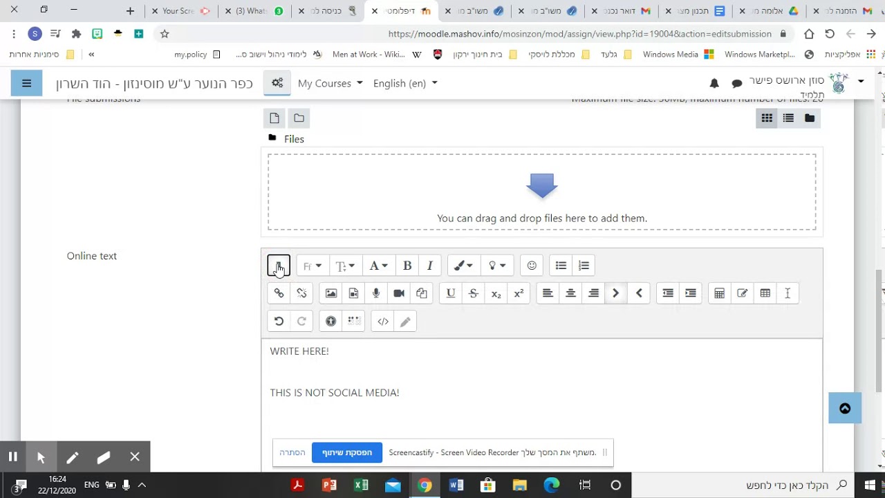 Uploading an assignment on the MOODLE - YouTube