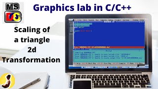 Scaling of a triangle by C graphics | 2d transformations | C graphics lab programs