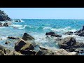 Ocean waves crashing on rocks  relaxing sounds  ocean ambience