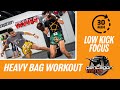 30 minute muay thai kickboxing heavy bag workout   low kick focus  36