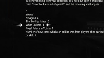 Witcher 3 Missing 1 White Orchard card found