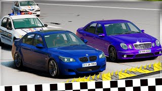 Dacia Logan Politie VS M5 E60 VS E63 pe BeamNG.Multiplayer