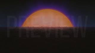 Retro Futuristic Planet and Mountains Animated Background