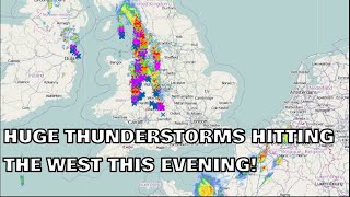 Huge Thunderstorms Hitting the West This Evening! 12th May 2024