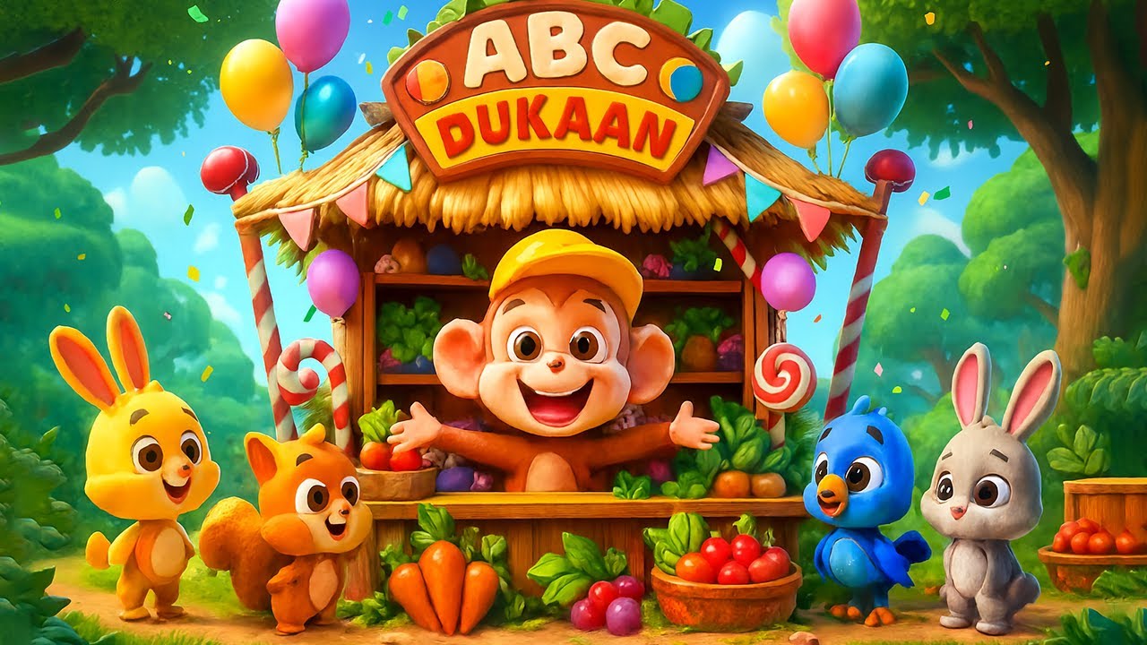Aik Bandar Ne Kholi Dukaan 🐒💥 Funny Monkey Shop Song for Kids 2025 | Banana Apple Dance Rhyme 🎵✨