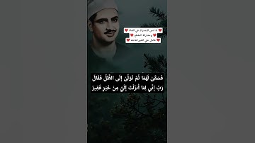 رَبِّ إِنِّي لِمَا أَنزَلْتَ إِلَيَّ مِنْ خَيْرٍ فَقِيرٌ / محمد صديق المنشاوي / سورة القصص
