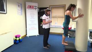 Heel raises off step